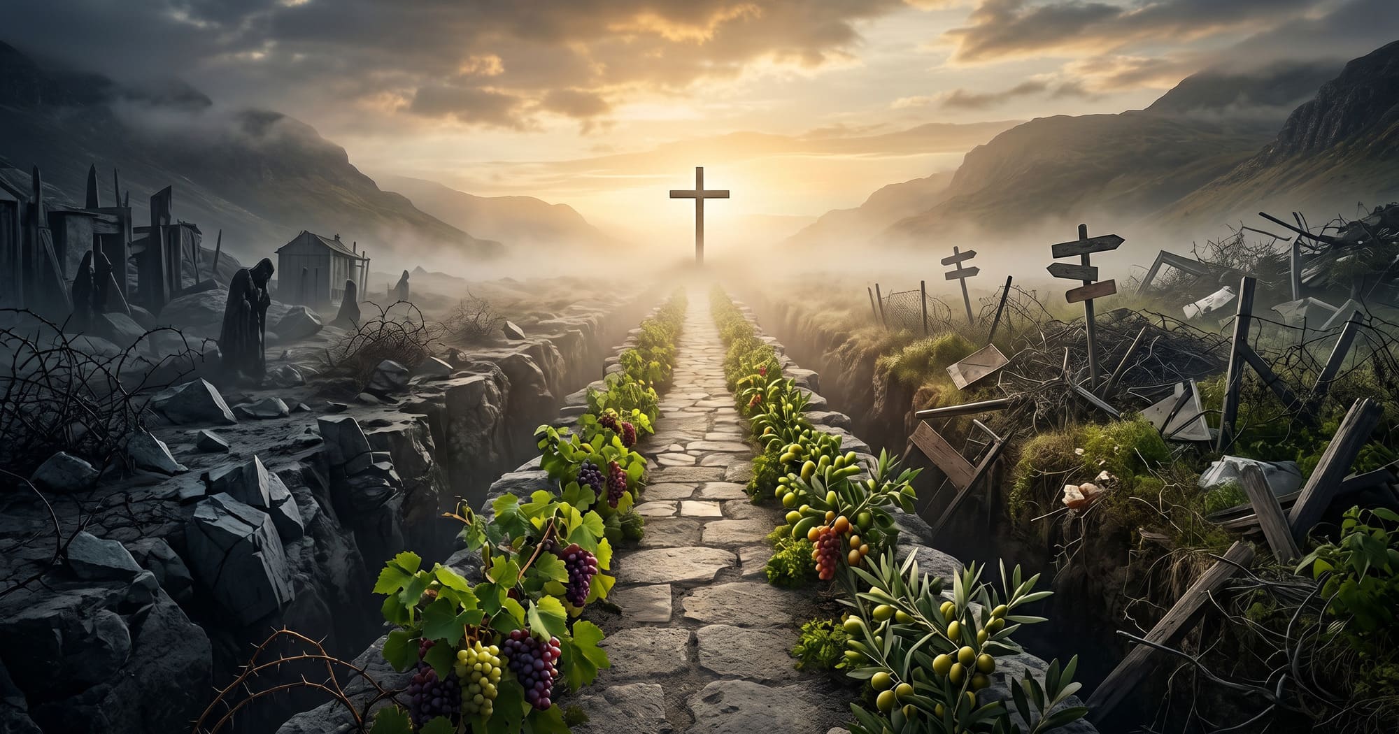 Ein heller Weg zum Kreuz zwischen Zerstörung und neuem Leben