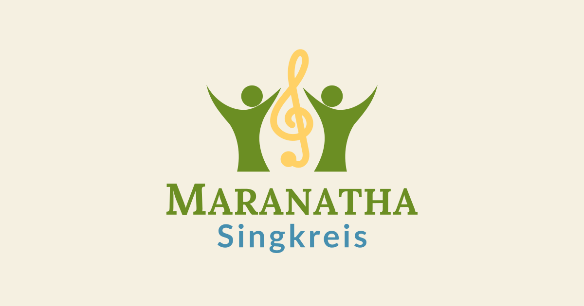 Logo des Maranatha Singkreises mit zwei singenden Figuren und einem Notenschlüssel